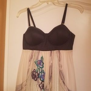 Guess white embroidered mini dress